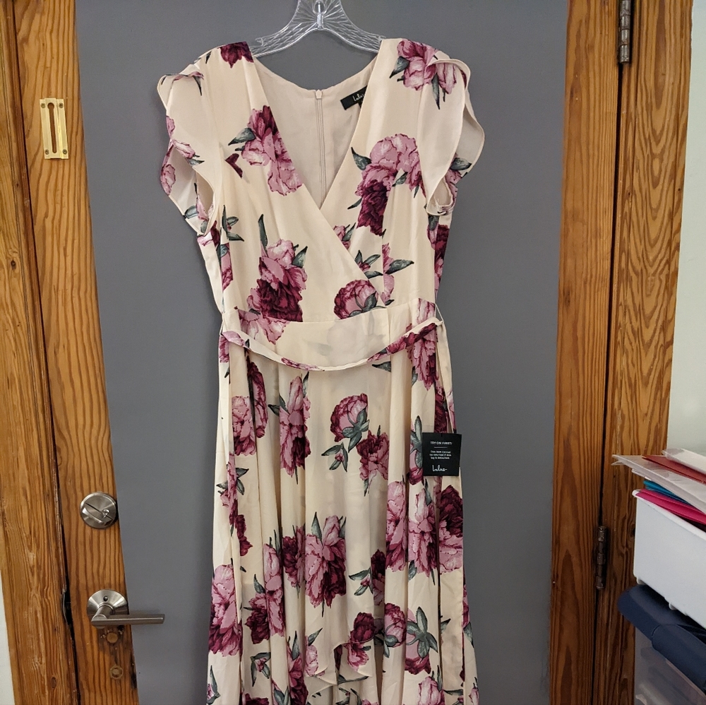 Floral print high-low dress